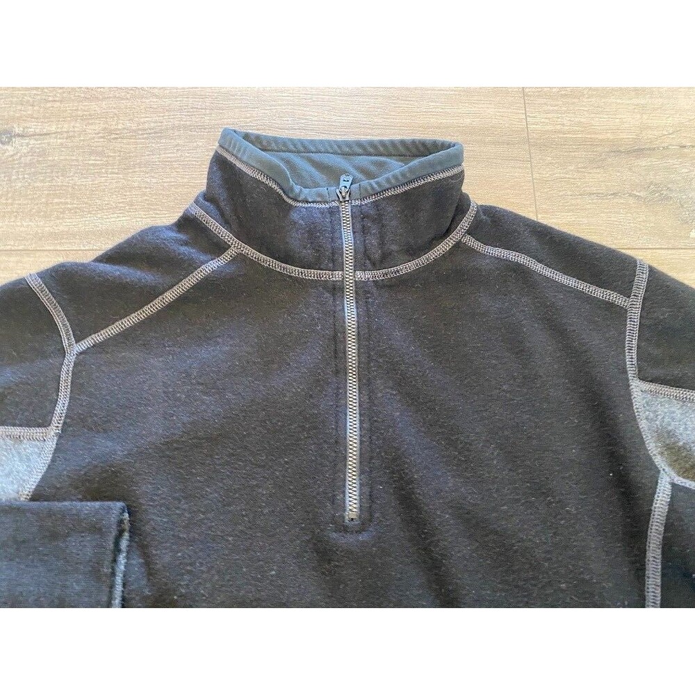 Kuhl Revel Fleece 1/4 Zip Pullover Sweater Men's Size Small Dark Brown Jacket - Picture 2 of 10